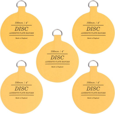 Disc Plate Hanger Company Invisible Self-Adhesive Disc Plate Hangers 5 Pack (100mm/4") from B&Q