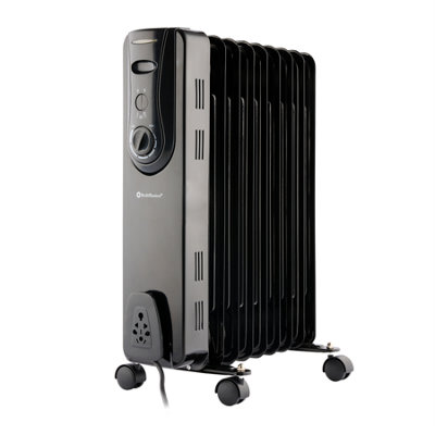 Rediffusion 9 Fin Oil Filled Radiator 2Kw Black from B&Q