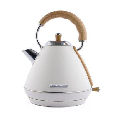 Hamilton Beach Cream Scandi Pyramid Electric Kettle, Matte, Hbk02mc 1.7L