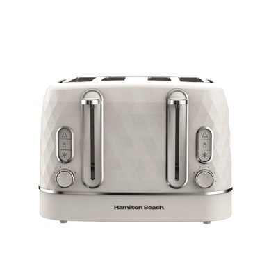 Hamilton Beach Diamond Toaster, 4 Slice, Hbt3221w White