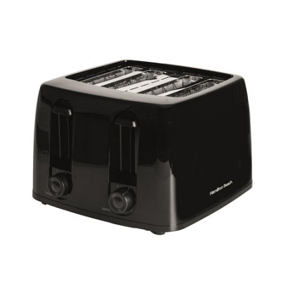 B&Q - 4 Slice Toaster Essentials Collection Black 1300W 