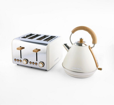 Hamilton Beach Cream Scandi Pyramid Kettle & Toaster Set - Image 3
