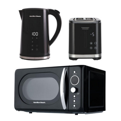 Hamilton BeachKettleToaster & Microwave SetFlexicontrolBlack from B&Q