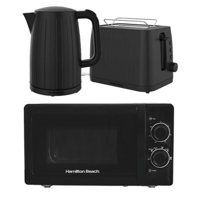 Hamilton BeachKettleToaster & Microwave SetStealthBlack from B&Q