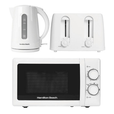 Hamilton BeachKettle4 Slice Toaster & Microwave SetEssentialsWhite from B&Q