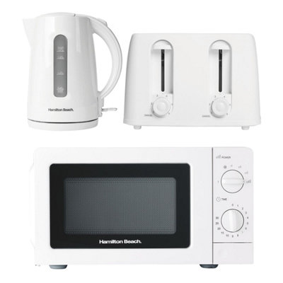 Hamilton BeachKettle4 Slice Toaster & MicrowaveEssentialsWhite from B&Q