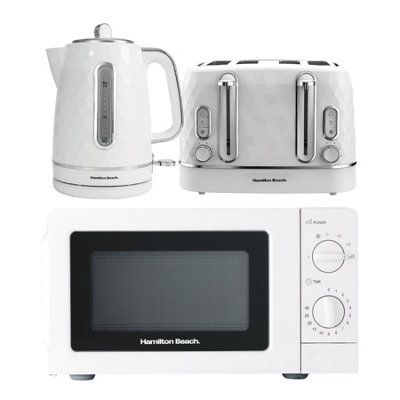 Hamilton BeachKettle4 Slice Toaster & MicrowaveDiamond StandardWhite from B&Q