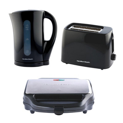 Hamilton BeachKettle2 Slice Toaster & Sandwich ToasterEssentialsBlack from B&Q