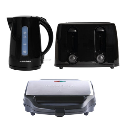 Hamilton BeachKettle4 Slice Toaster & Sandwich ToasterEssentialsBlack from B&Q