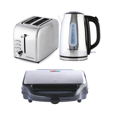 Hamilton BeachKettle2 Slice Toaster & Sandwich ToasterRiseSilver from B&Q