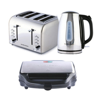 Hamilton BeachKettle4 Slice Toaster & Sandwich ToasterRiseSilver from B&Q