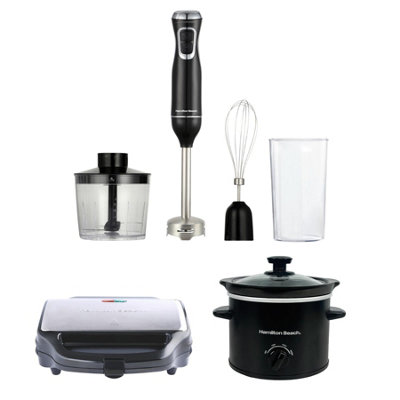 Hamilton BeachSlow CookerSandwich Toaster & Stick Blender Food Prep Trio Set from B&Q