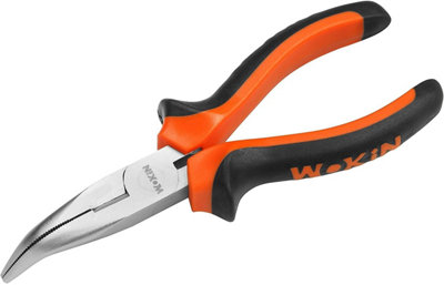 Ebuyergate Bent Snip Needle Nose Pliers 160mm Heavy Duty Curved Serrated Jaw from B&Q