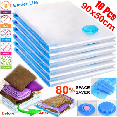 Ebuyergate 10X Strong Vacuum Storage Bags Vac Space Saving Compressed Bag Vaccum Pack Saver from B&Q