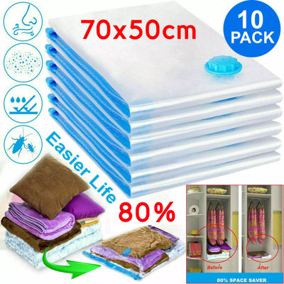 Ebuyergate Strong Vacuum Storage Saving Space Saver Bags Vaccum Vacum Large Bag Pack from B&Q