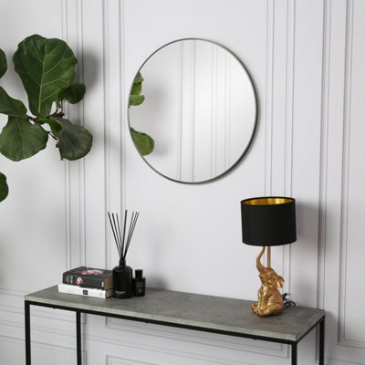 Home Garden Direct Pandora Round Mirror - 80 X 80Cm - Black - Image 5