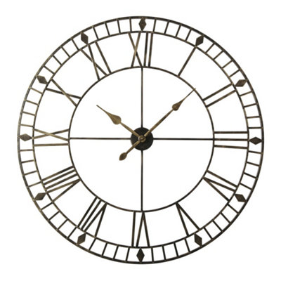 Home Garden Direct EOS Wall Clock - 100cm - Black/Gold - Image 5
