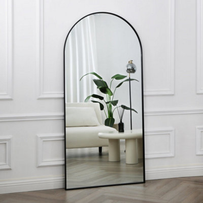 Home Garden Direct Anax Arch Wall Mirror 170 x 80cm Black - Image 4