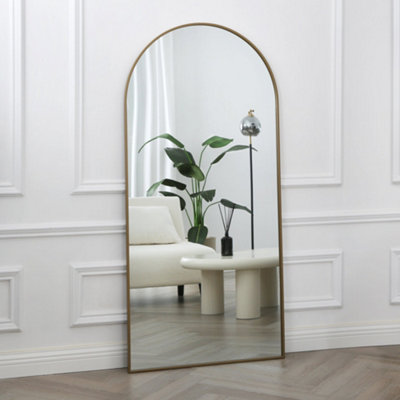 B&Q Anax - Full Length Arch Mirror - Frame - 170X80cm Gold