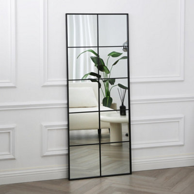 Home Garden Direct Aion Rectangular Window Mirror - Black Frame - 150 x 60cm - Image 4