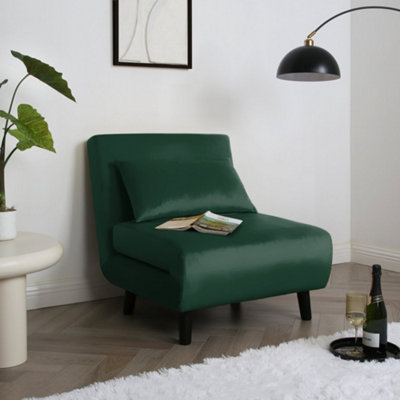 B&Q Aurora 1 Seat Sofa Bed Velvet Green