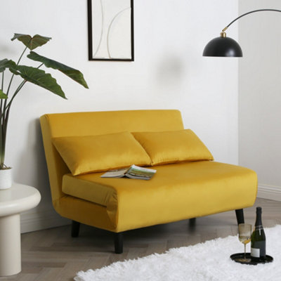  - Aurora Double Sofa Bed  Yellow Velet