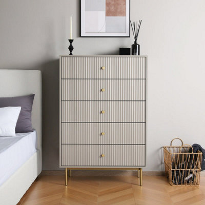 Home Garden Direct Unisex Grey Devon - Chest Of Drawers Large - Image 3