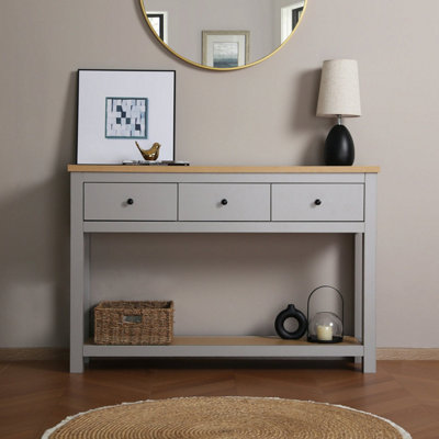 Wiltshire 3 Drawer Console TableGrey - from B&Q