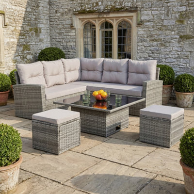 B&Q St. Tropez - Garden Corner Sofa In Rattan Black