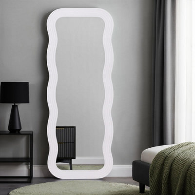 Paola Wavy Mirror Full Length 70X180Cm White from B&Q