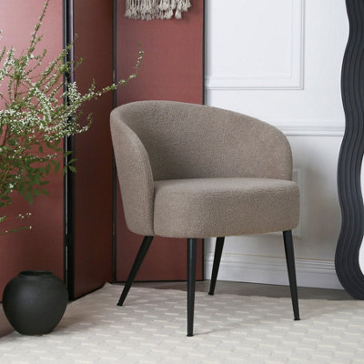 Comodo Armchair In Teddy Fleece Fabric Single Chair Bouce Taupe from B&Q