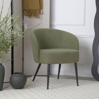 Comodo Armchair In Teddy Fleece Fabric Single Chair Bouce Green from B&Q