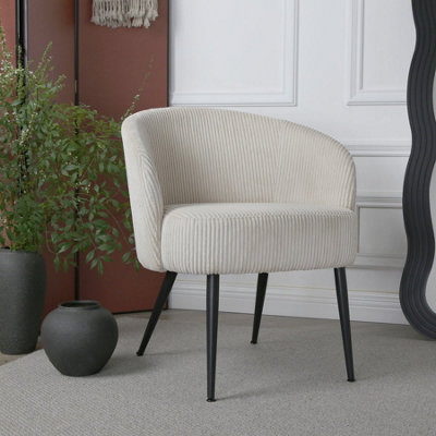 Comodo Armchair In Teddy Fleece Fabric Single Chair Chenille Beige from B&Q