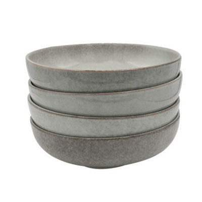 Cooks Professional Unisex Grey Set Of 4 Nordic Stoneware Pasta Bowls With Reactive Glaze - 2 Colours In - Image 5