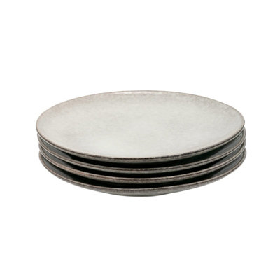 Rackhams Grey Set Of 4 Nordic Stoneware Dinner Plates | - Image 4