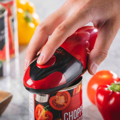 Cooks Professional Red/Black Automatic Can Tin Opener - Battery Powe Tin Opening Kitchen Tool - &