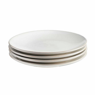 Cooks Professional White Set Of 4 Nordic Stoneware Dinner Plates | - Image 4