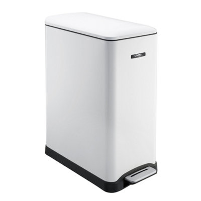 Cooks Professional 50L Dual Recycling Slimline Pedal Bin | White - Image 5