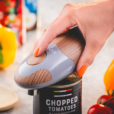 Cooks Professional Automatic Can Tin Opener - Battery Powered Tin Opening Kitchen Tool - Nordic Grey