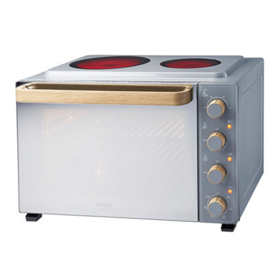 Cooks Professional 48L Mini Oven With 2 HobsElectric Countertop Grill Cooker With Adjustable Temp & TimerNordic Grey from B&Q