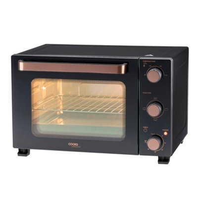 Cooks Professional 28L Mini OvenElectric Multifunction Countertop Grill Cooker With Adjustable Temp & TimerBlack & Copper from B&Q