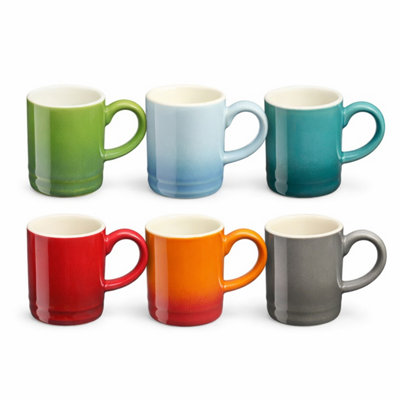 Rackhams Cream 6-Piece Multi Colour Espresso Cups - Image 5