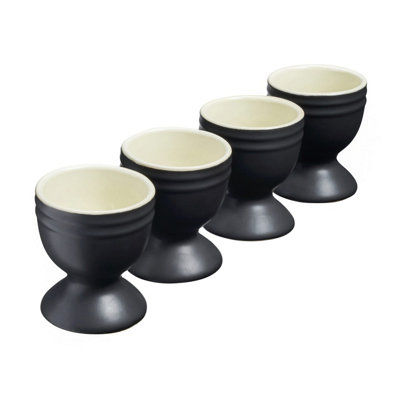 Cooks Professional 4 x 40ml Ceramic Egg Cups - Black - Image 5