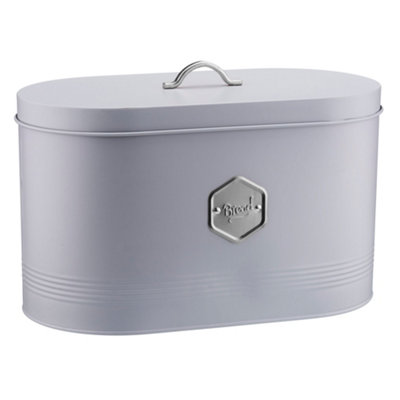 Cooks Professional Grey/Silver Kitchen Storage Bread Bin With Nameplate