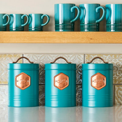 Cooks Professional 3 Piece Kitchen Storage Set | Teal / Copper - Image 5