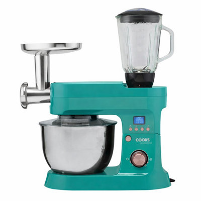 Cooks Professional Unisex Teal Multifunction Stand Mixer 1200W With Mincer, Blender, Mixing Bowl In 6.2L - Image 5