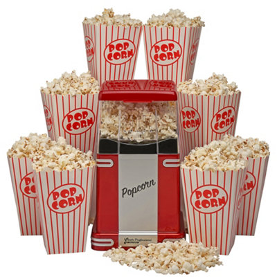 Cooks Professional Retro Popcorn Machine Maker Hot Air Electric Healthy One Touch Operartion