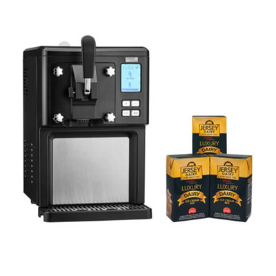 Cooks Professional Digital Luxury Soft Serve Ice Cream Maker 1.5L With Self-Cooling Compressor & 3 X 1L Luxury Jersey Mix from B&Q