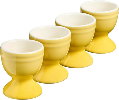 Cooks Professional Unisex Yellow Set Of 4 Colourful Stoneware Egg Cups Dishwasher & Microwave Safe In - Image 5