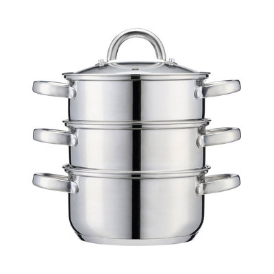 Cooks Professional 3 Tier Stainless Steel Steamer PanSuitable For All Hobs Inc InductionDishwasher Safe16Cm Diameter from B&Q
